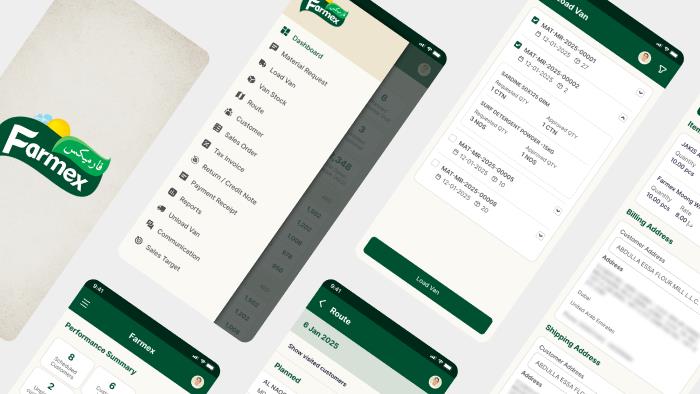 Farmex Van Sales App Screen