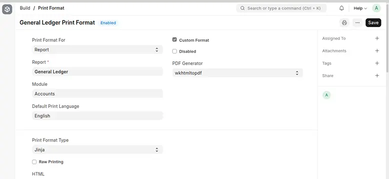 Print Format for Reports