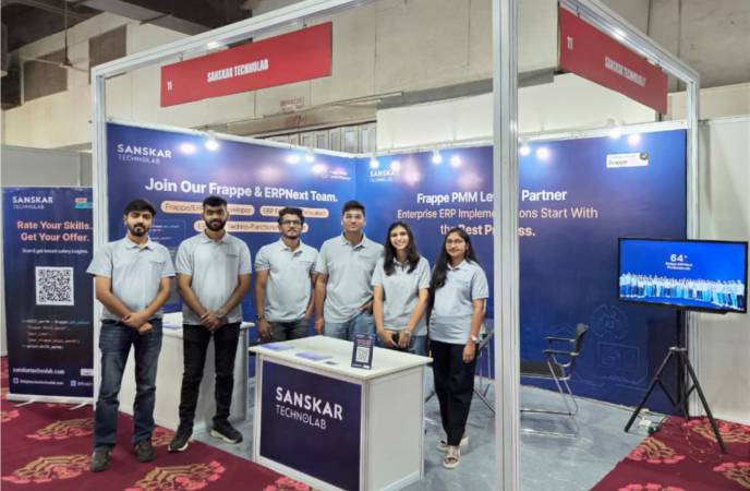 Sanskar Technolab team at Stall 11, Frappeverse 2026