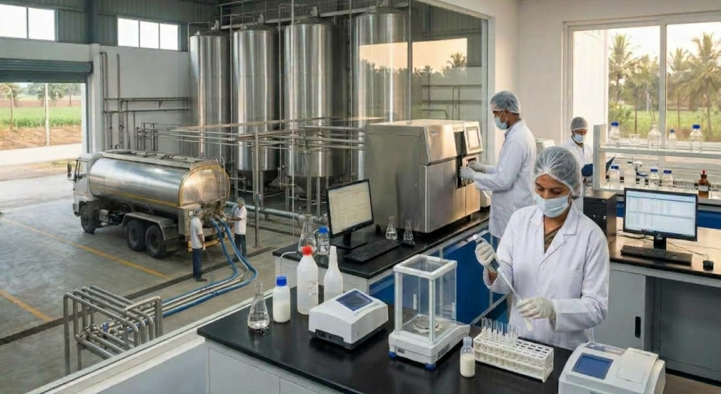 Dairy plant quality check for FSSAI compliance and batch traceability